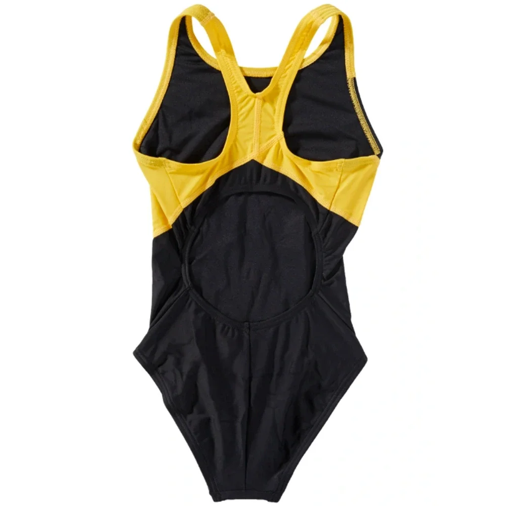TYR Durafast YOUTH Alliance T-Splice MaxBack 1pc Swimsuit Yellow Size 24 $70